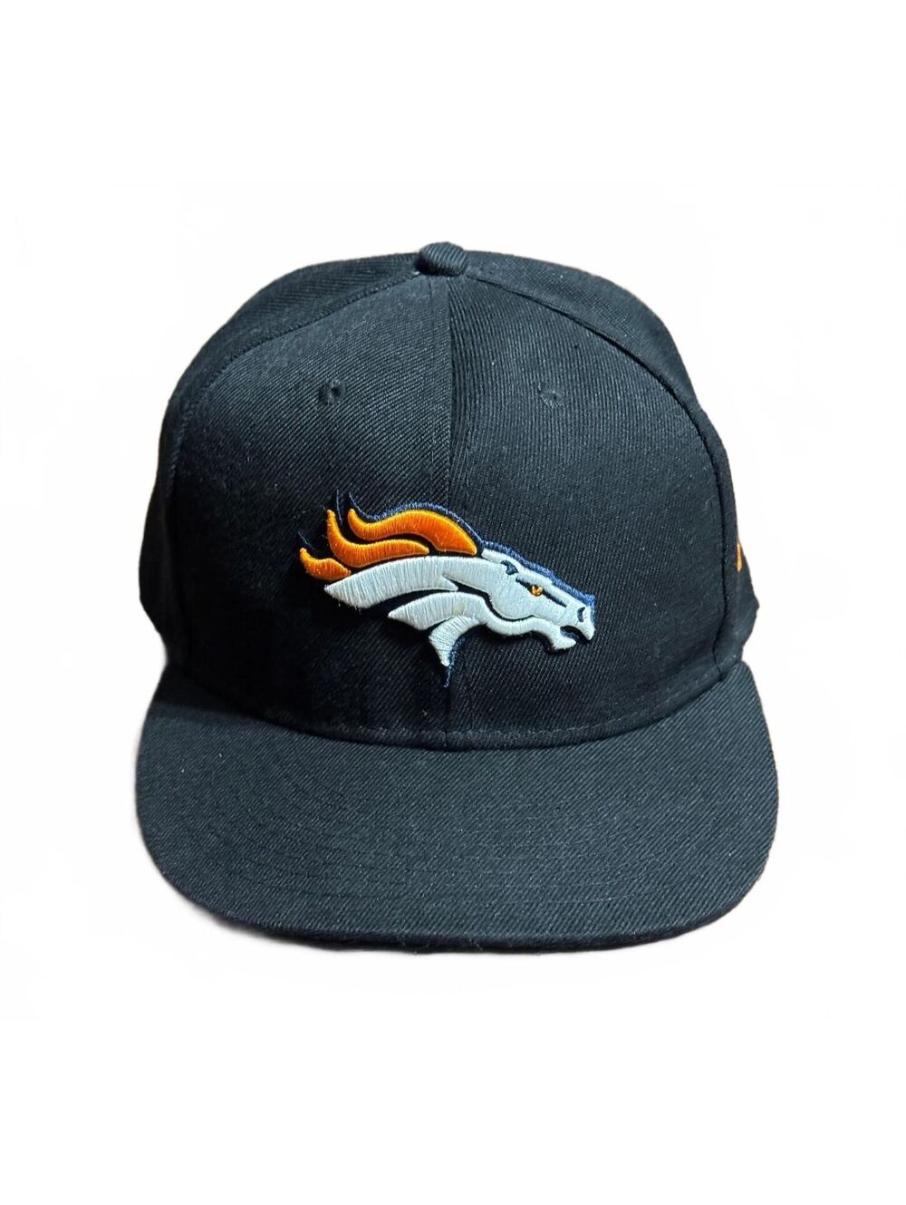 New Era Mens Denver Broncos 59FIFTY Fitted Hat Black Size 7 1/4 NFL Flat Bill